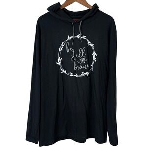 Faith Christian‎ Hoodie Be Still And Know Size XL Black Sweatshirt God Jesus